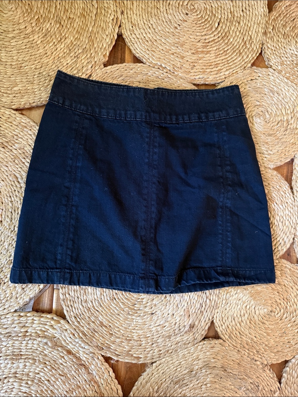 Free People Dark Wash Denim Mini Skirt